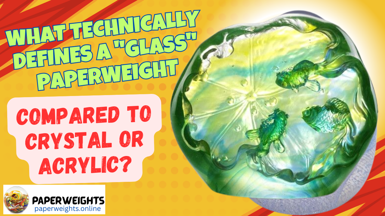 What Technically Defines a Glass Paperweight, especially compared to Crystal or Acrylic